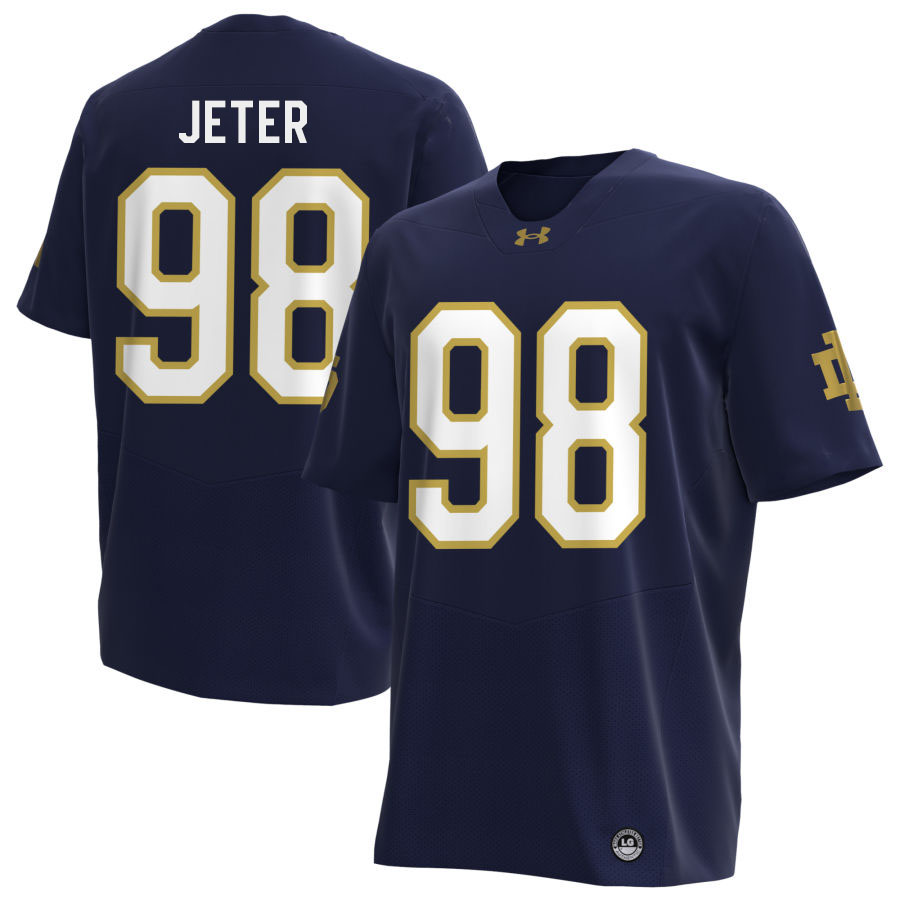 Mitch Jeter Notre Dame Jerseys, UND Fighting Irish College Football Apparels Stitched-Navy